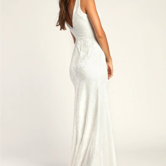 NWT Lulus Made for Forever White Lace Mermaid Maxi Dress - Picture 1 of 10
